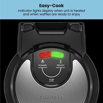 Chefman Big Stuff Waffle Maker with Mess-Free Moat