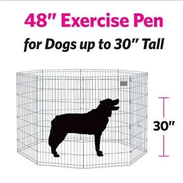 MidWest Homes for Pets Dog Exercise Pen & Playpen, 24"W x 48"H, With Door, Black