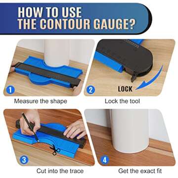 Contour Gauge Profile Tool, Gifts for Men Dad Husband Boyfriend, Anniversary Birthday Gifts for Him, Tools for Woodworking, Construction, Carpentry, Cool Gadgets Home Stuff