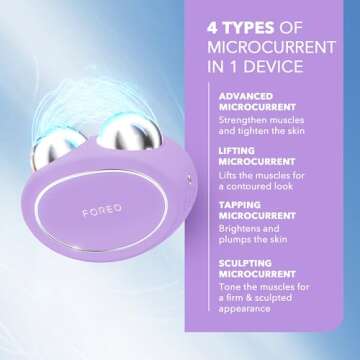 FOREO Bear 2 Advanced Lifting & Toning Microcurrent Facial Device - Anti Aging Face Sculpting Tool - Firm & Contour - Non-Invasive - Increases Skin Care Absorption - Lavender