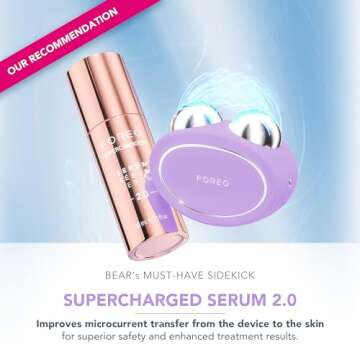 FOREO Bear 2 Advanced Lifting & Toning Microcurrent Facial Device - Anti Aging Face Sculpting Tool - Firm & Contour - Non-Invasive - Increases Skin Care Absorption - Lavender