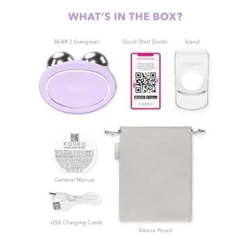 FOREO Bear 2 Advanced Lifting & Toning Microcurrent Facial Device - Anti Aging Face Sculpting Tool - Firm & Contour - Non-Invasive - Increases Skin Care Absorption - Lavender