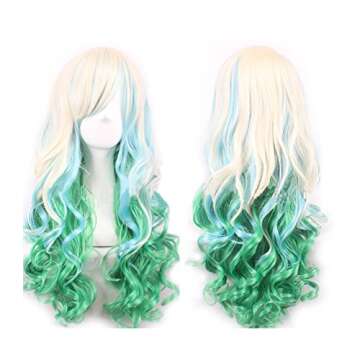WeeH Women Wigs Long Hair Heat Resistant Spiral Curly Cosplay Wig Fashion Wavy Costume Daily Party (...