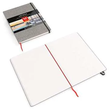 ARTEZA Watercolor Book, Pack of 2, 64 Pages Each, 8.3x11.7 Inches Watercolor Journal, 110lb/230gsm Water Color Book