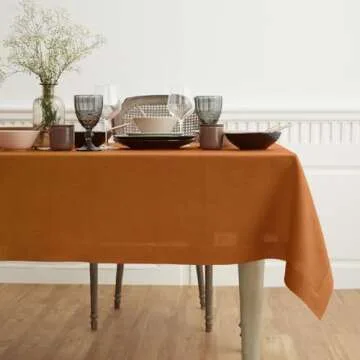 Elegant Solino Home Pumpkin Linen Tablecloth for Your Table