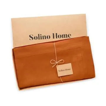 Elegant Solino Home Pumpkin Linen Tablecloth for Your Table