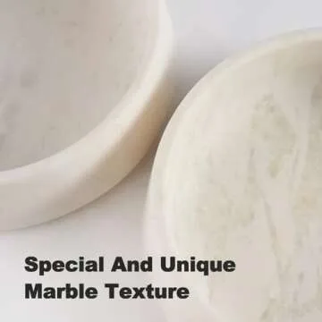 White Dog Bowl, Marble Dog Food Bowl, Non-Slip Dog Water Bowl Large, Heavy Duty Pet Bowl for Large Dogs, African Natural Marble, Holds 6 Cups(6lbs)