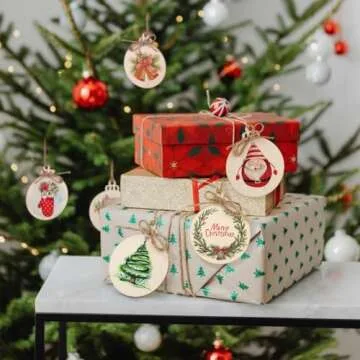 Round Wooden Circles with Holes - 20 Pcs Unfinished Natural Wood Slices for Painting, Crafts Christmas Ornaments DIY Crafts Hanging Decorations