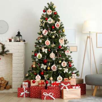 Round Wooden Circles with Holes - 20 Pcs Unfinished Natural Wood Slices for Painting, Crafts Christmas Ornaments DIY Crafts Hanging Decorations