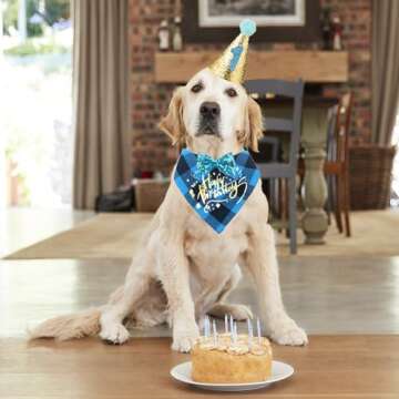 ADOGGYGO Dog Birthday Supplies Set for Large Dogs