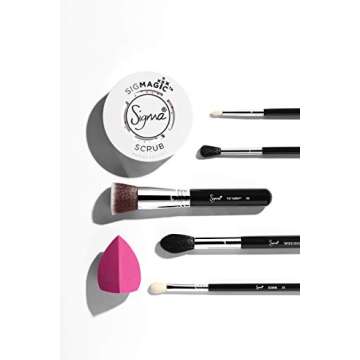 SIGMA Beauty Most Wanted Makeup Brush Set – Set of 5 Favorite Makeup Brushes for Foundation, Highlighter, Eyeshadow, Pencil Liner, and Blending (5 pcs)
