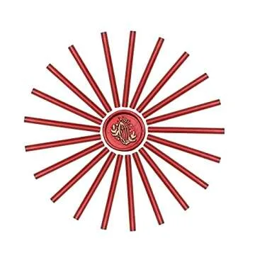 SWANGSA 20 Pieces Glue Gun Sealing Wax Sticks Metallic Red for Wax Seal Stamp, Great for Wedding Invitations, Cards, Envelopes, Wine Packages, Gift Wrapping (Metallic Red)
