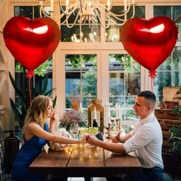 Red Heart Balloons- 4Pcs 32inch Foil Heart Balloon, Valentine Day Balloons, Room Decorations Kit Party Props Decor Love Balloons Red Valentines Day Heart Balloons