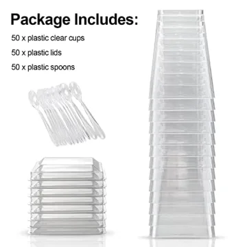EASERCY 50 Pack 5 oz Plastic Dessert Cups with Lids