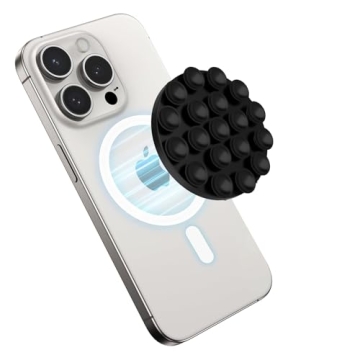 omee Magnetic Suction Cup Phone Mount, Silicone Suction Phone Case Stand for iPhone 15/14/13/12 Seri...