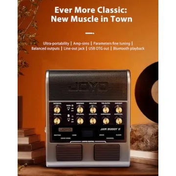 JOYO 10W Electric Guitar Combo Amp Multi-Effects Portable Amplifier with Footswitch, 14 Amp Models, ...