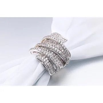 Delicin Rhodium Plated Cubic Zirconia Cocktail Ring