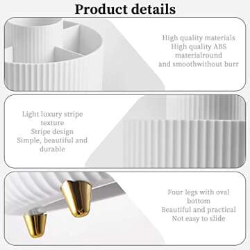 Yi-gog Pen Pencil Holder for Desk, 5 Slots 360° Degree Desk Decor Organizer Desktop Storage Pen Organizers Stationery Supplies Cute Pencil Cup Pot for Office School Home Art Supply