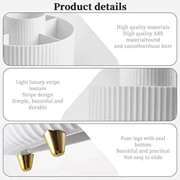 Yi-gog Pen Pencil Holder for Desk, 5 Slots 360° Degree Desk Decor Organizer Desktop Storage Pen Organizers Stationery Supplies Cute Pencil Cup Pot for Office School Home Art Supply