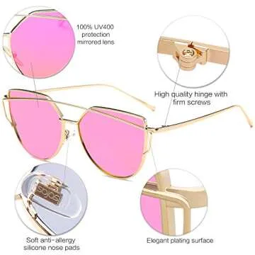 Stylish SOJOS Cat Eye Sunglasses UV400 Protection