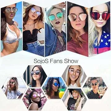 Stylish SOJOS Cat Eye Sunglasses UV400 Protection