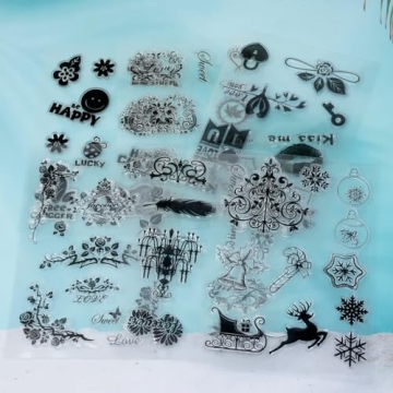 Honbay Clear Stamps Set - 6 Themed Stamps for Crafts