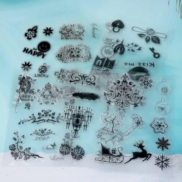 Honbay Clear Stamps Set - 6 Themed Stamps for Crafts