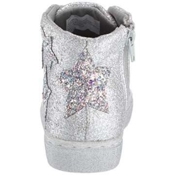 Steve Madden Girl's JJAUSTINN Sneaker, Silver, 5 M US Big Kid