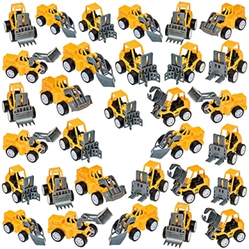 Pull Back Construction Vehicles Toy Set for Kids Birthday Fun