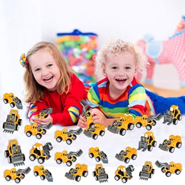 Pull Back Construction Vehicles Toy Set for Kids Birthday Fun