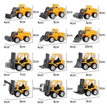 Pull Back Construction Vehicles Toy Set for Kids Birthday Fun