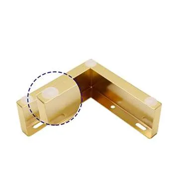 Bitray Metal Sofa Leg 2 Inch Height L Shape Furniture Leg Gold Sofa Legs Table Cabinet Cupboard Couch Leg Furniture Feet Replacement - 4pcs