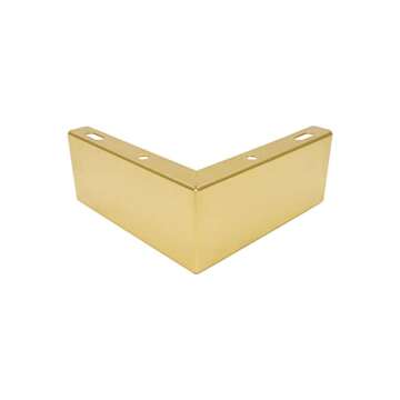 Bitray Metal Sofa Leg 2 Inch Height L Shape Furniture Leg Gold Sofa Legs Table Cabinet Cupboard Couch Leg Furniture Feet Replacement - 4pcs