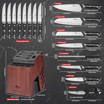 MAD SHARK 17-Piece Knife Set - Professional Kitchen Cutlery