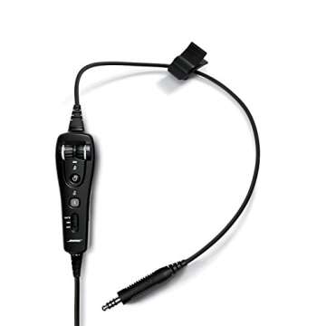 Bose® A20 Aviation Headset (Battery-powered w/Bluetooth, Electret mic, Straight cord, Helicopter U-...