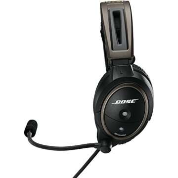 Bose® A20 Aviation Headset (Battery-powered w/Bluetooth, Electret mic, Straight cord, Helicopter U-174 plug)