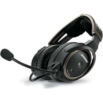 Bose® A20 Aviation Headset (Battery-powered w/Bluetooth, Electret mic, Straight cord, Helicopter U-174 plug)