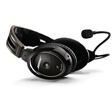Bose® A20 Aviation Headset (Battery-powered w/Bluetooth, Electret mic, Straight cord, Helicopter U-174 plug)