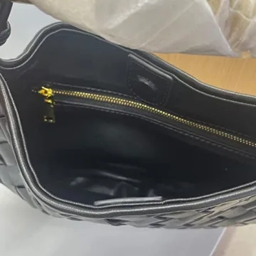 Stylish FEOFFS Woven Leather Dumpling Bag - Women's Handbag