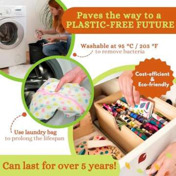 Non Slip Cloth Menstrual Pads Light Flow 6-Pack (S+M) Organic Cotton Washable Pads Menstrual for Women and Teens & Cloth Pads Menstrual Light Flow, Small & Medium Reusable Period Pads