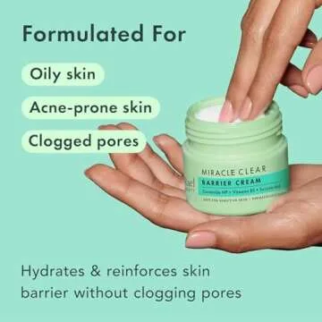 Rael Face Moisturizer, Miracle Clear Barrier Cream, Lightweight Hydration for Oily and Acne Prone, with Succinic Acid, Hydrating Vitamin B5, Vegan, Korean Skin Care (1.8 fl oz)