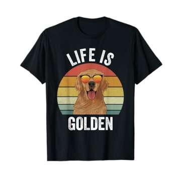 Retro Golden Retriever Funny Dog T-Shirt
