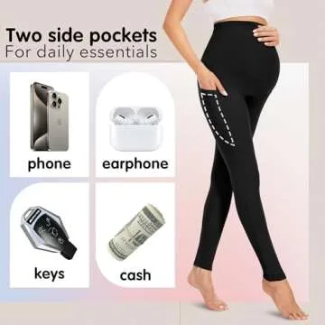 FULLSOFT Soft Maternity Workout Leggings with Pockets