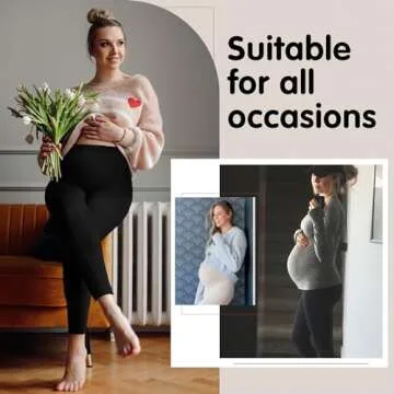 FULLSOFT Soft Maternity Workout Leggings with Pockets