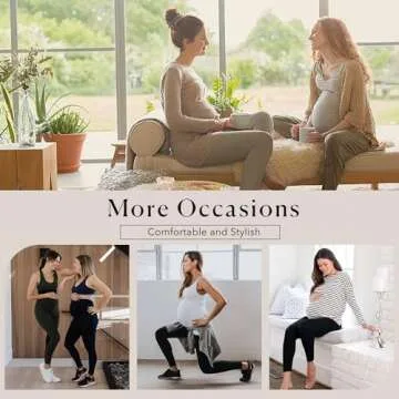 FULLSOFT Soft Maternity Workout Leggings with Pockets