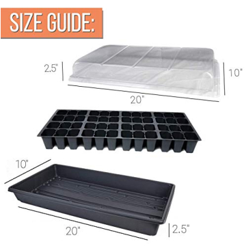 Heavy Duty Seed Starter Trays with Humidity Dome - 2 Pack