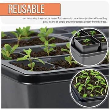 Heavy Duty Seed Starter Trays with Humidity Dome - 2 Pack