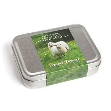 Precision Felting Needles for Wool, Essential Tools for Beginner to Expert, German Made, High Carbon Steel, Color Coded, Gauges 36 Star, 38 Star, and 40 Spiral, Metal Sharps Container for Safe Storage