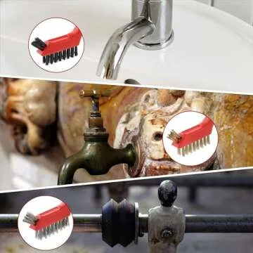 Wire Brush Set - 6 Premium Brushes with Anti-Slip Grip