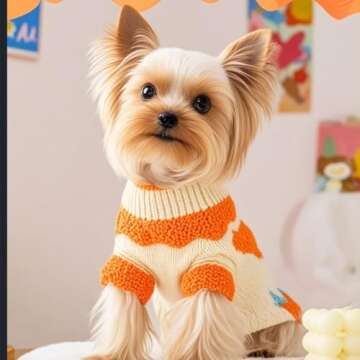ANIAC Fall Dog Sweater for Small Dog Girl Strawberry Knitted Cat Sweater Winter Puppy Clothes Turtle...